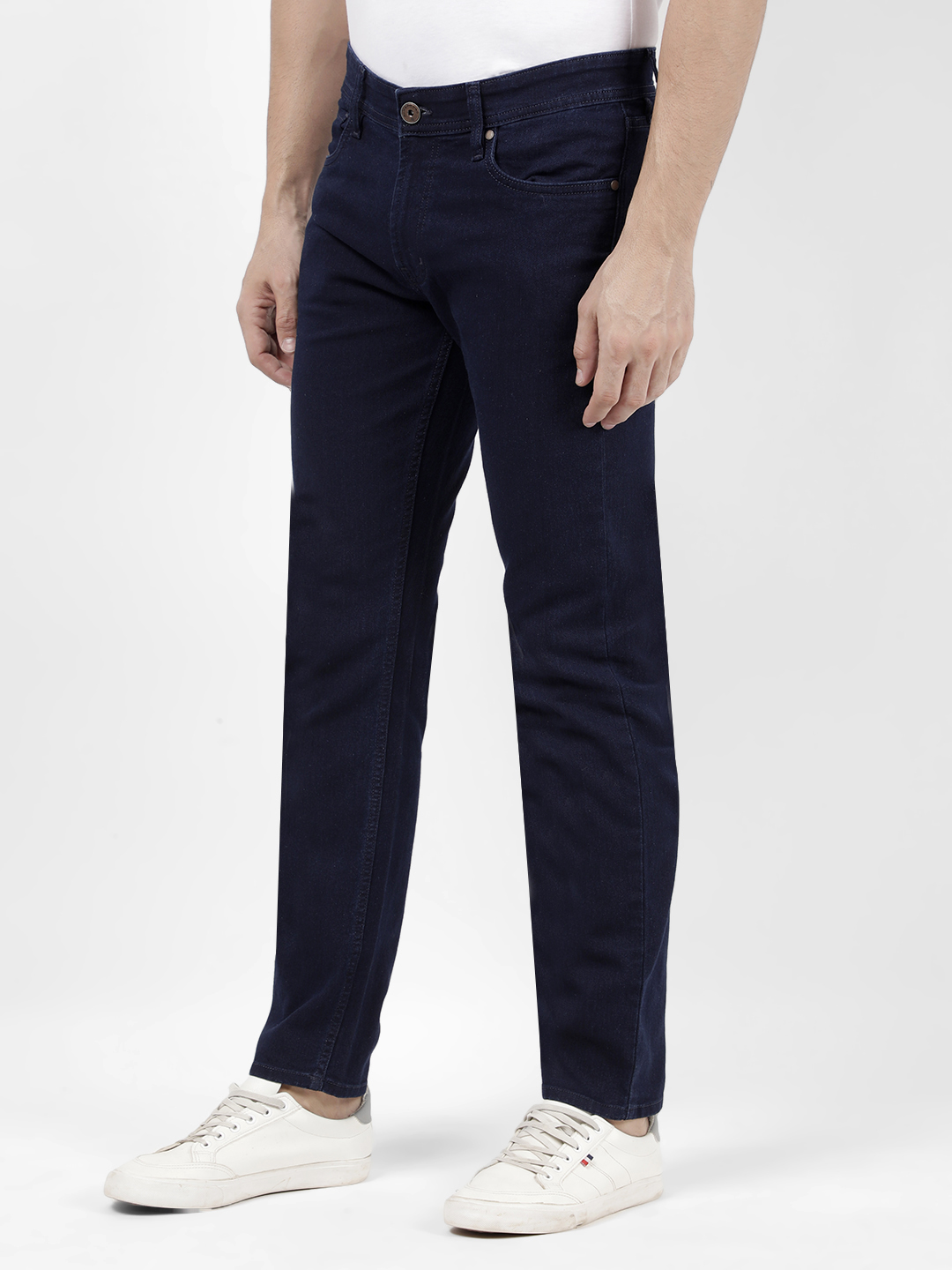Numero Uno Men Solid Dark Blue Jeans